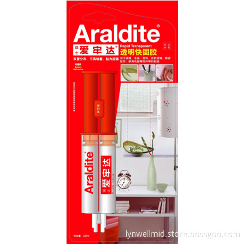 Rapid transparent epoxy adhesive